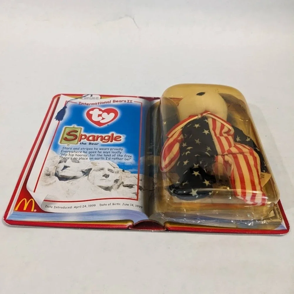 Vtg Ty Teenie Beanie Babies McDonald's Peanut Elephant Spangle Bear Lot 2 Sealed